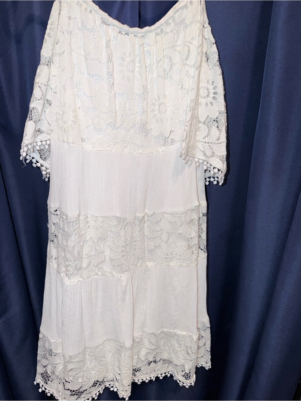 Signature by Robbie Bee White Lace Midi Dress
